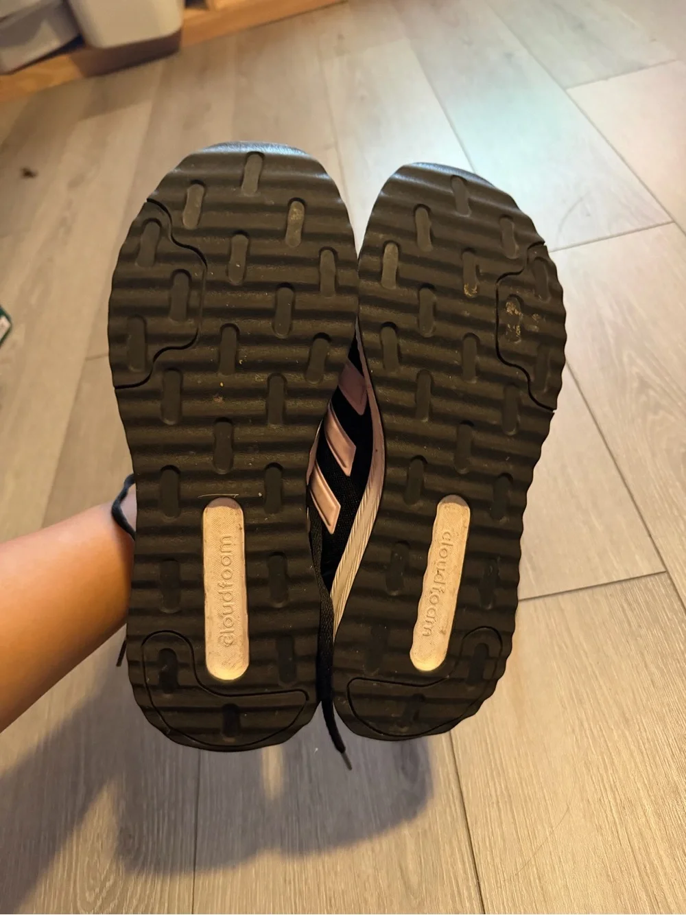 adidas Women's Black with Light Pink Accent Running Shoes
